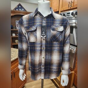 Molokai Surf Co. Long Sleeve Button Up Flannel Plaid Shirt - Size Small